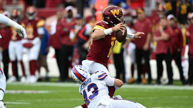 Sam Howell absorbed 9 sacks when the Commanders played the Bills