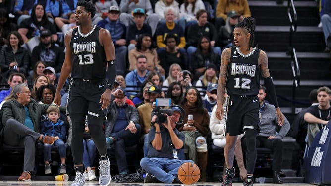 Grizzlies PF Jaren Jackson Jr. and PG Ja Morant at FedExForum in Memphis, Tennessee.