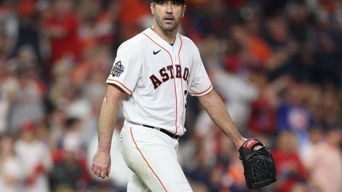 Justin Verlander on the mound in the World Series