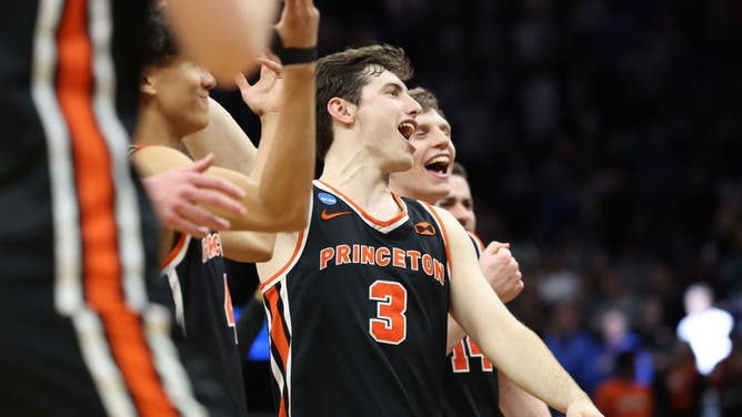 Princeton's Ryan Langborg celebrates
