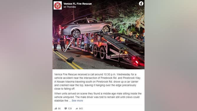 Florida Man Crashes Car on Car Carrier
