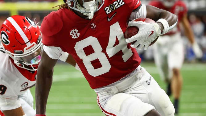 Texas receiver Agiye Hall arrested on Class B misdemeanor. (Photo by Jamie Schwaberow/Getty Images)