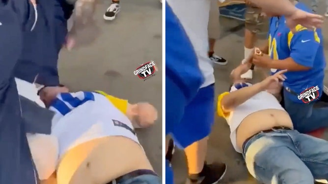 Cowboys Rams parking lot fight video