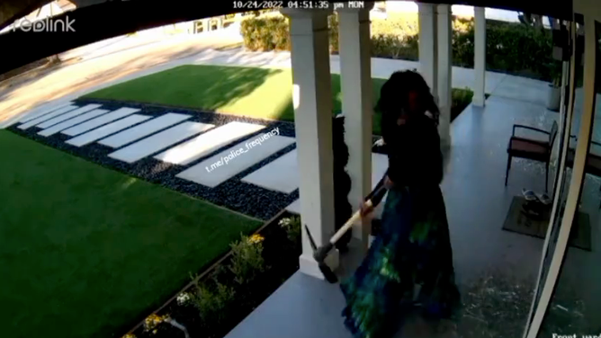 Crazy lady pickaxe California house