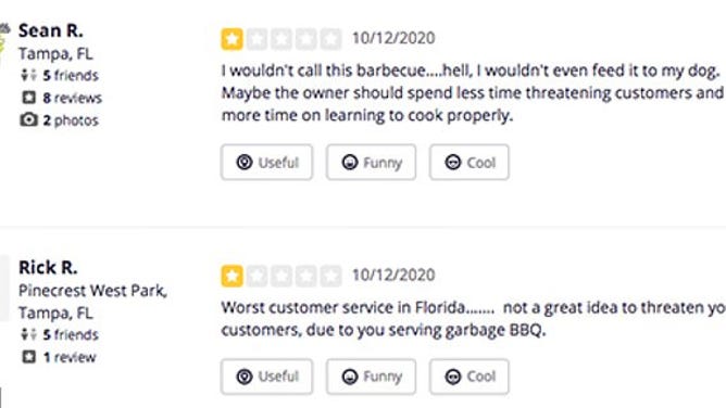 Florida Man Yelp reviews BBQ arrested