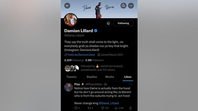 Damian Lillard Likes Tweet Saying Ja Morant Tries To 'Act Hood'