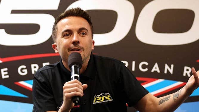 ARCA Menards Series driver Frankie Muniz speaks to the media during the NASCAR Cup Series 65th Annual Daytona 500 Media Day at Daytona International Speedway Feb. 15, 2023, in Daytona Beach, Fla.
