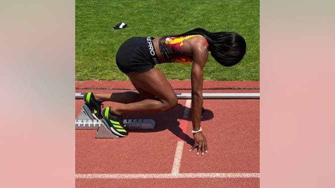 French sprinter Halba Diouf, a biological male and transgender female, is very upset that he can't race against women at the 2024 Olympics.
