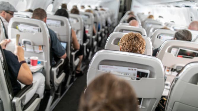 Inside a commercial airplane