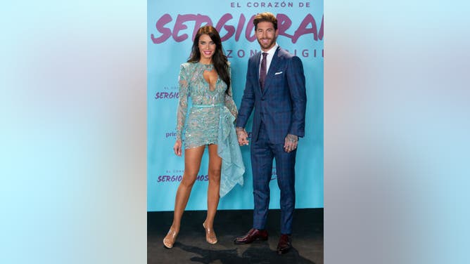 Spain's National Team captain Sergio Ramos and wife Pilar Rubio attend