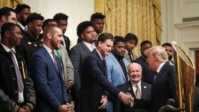 Joe Burrow delivered a football National Championship to LSU, by far the most important athletic title a school can win. Angel Reese won a women's basketball championship. Those two things are not the same, Shaq.