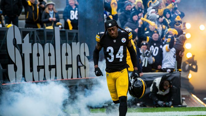 Pittsburgh Steelers safety Terrell Edmunds (34) is announced during the national football league game between the New Orleans Saints and the Pittsburgh Steelers on November 13, 2022 at Acrisure Stadium in Pittsburgh, PA. (Photo by Mark Alberti/Icon Sportswire via Getty Images)