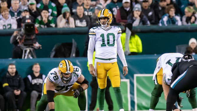 Packers QB Jordan Love during a game against the Eagles at Lincoln Financial Field in Philadelphia.