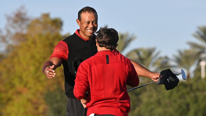 Tiger Woods and Charlie Woods