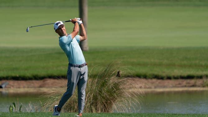 Eric Cole hits a shot during the final round of The Honda Classic 2023 at the PGA National Champion Course in Palm Beach Gardens, Florida.