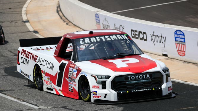 Bubba Wallace (#1 TRICON Garage Pristine Auction Toyota) enters turn 1 during the running of the NASCAR Craftsman Truck Series Tyson 250.