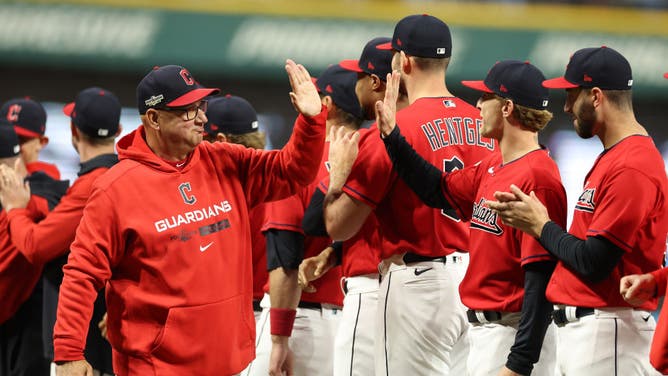 Guardians manager Terry Francona before a game vs. the New York Yankees in Game 3 of the ALDS at Progressive Field in Cleveland.