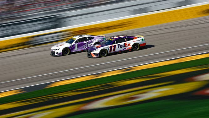 Ross Chastain and Denny Hamlin NASCAR race.