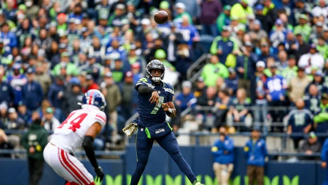 Geno Smith throws a pass against the Giants last NFL Sunday.