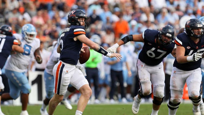 Tough day for Virginia QB Brennan Armstrong.