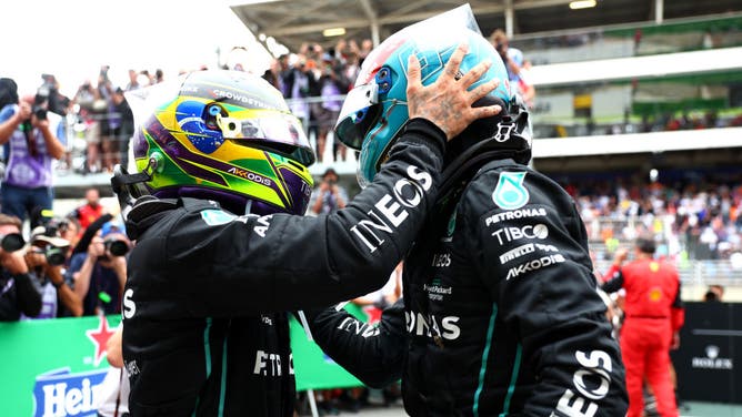 Lewis Hamilton and George Russell