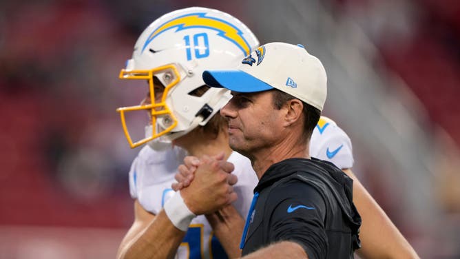 Chargers coach Brandon Staley and quarterback Justin Herbert