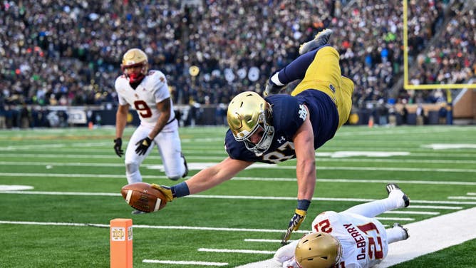 Michael Mayer's athleticism makes him a perfect fit for the modern NFL and we think he goes in the Top 20 of the NFL Draft, currently projected to the Commanders in this mock draft.