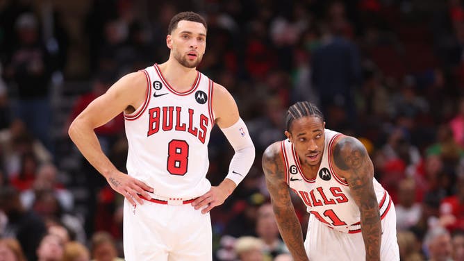 Chicago Bulls wing Zach LaVine and DeMar DeRozan at United Center in Chicago.
