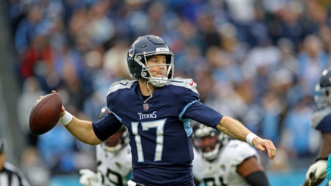 Titans QB Ryan Tannehill drops back to pass vs. the Jacksonville Jaguars at Nissan Stadium.
