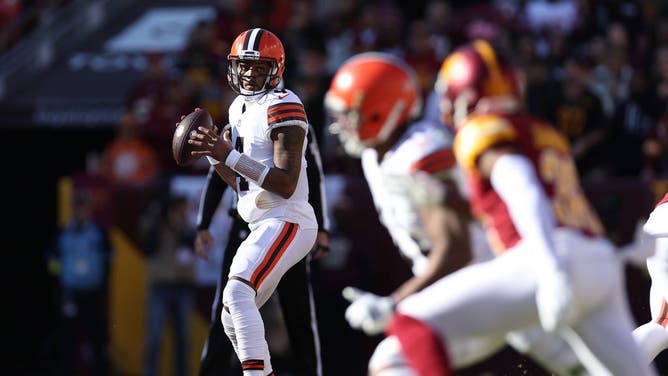 This view of Browns quarterback Deshaun Watson is not one likely to be shared on the NFL Twitter feed.
