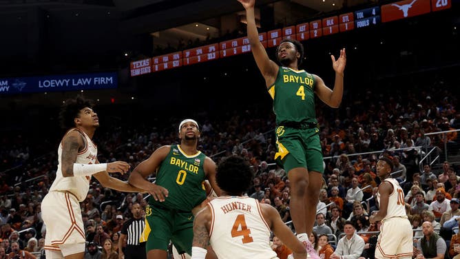 Baylor Bears G LJ Cryer shoots the ball vs. the Texas Longhorns at the Moody Center in Austin, Texas.