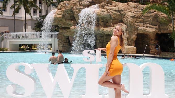 Olivia Dunne shows off new bathing suit in Italy.