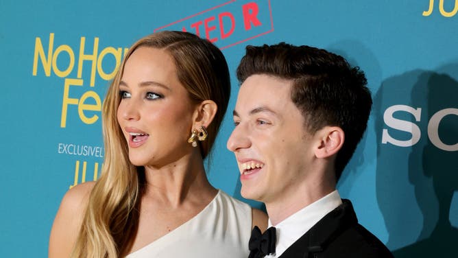 Jennifer Lawrence and Andrew Feldman at the premiere of No Hard Feelings