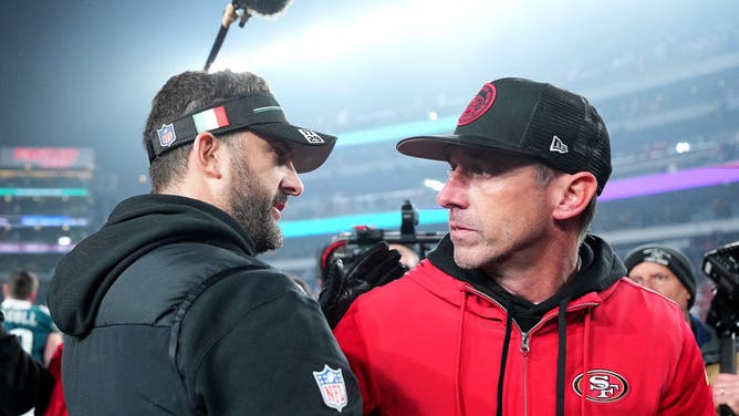Ealges coach Nick Sirianni apologizes to 49ers coach Kyle Shanahan.