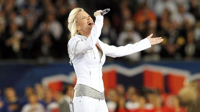 Carrie Underwood performs on NFL Super Bowl Sunday