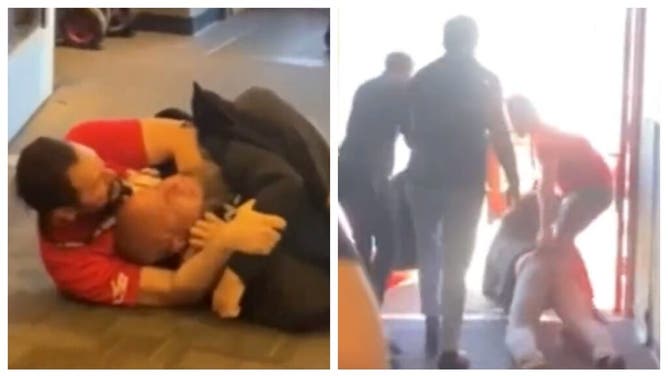 Guitar Center Employee Tosses Guy Out On The Sidewalk After He Attempts To Steal A Guitar