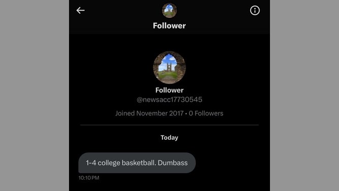 Someone on X is unhappy with my college basketball betting picks.