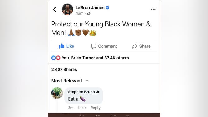 LeBron eat a dick Facebook message
