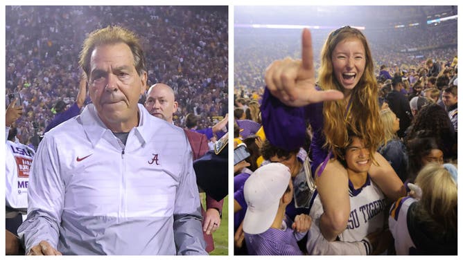 Twitter rips Crimson Tide football coach Nick Saban after Alabama loses to LSU. (Credit: Getty Images)
