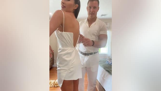 Olivia Culpo Wardrobe Malfunction Christian McCaffrey Engagement Party