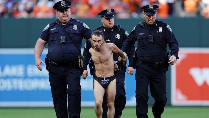 Orioles Streaker In A 'Virginity Rocks' Speedo