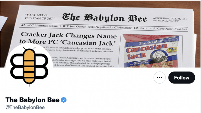 Babylon Bee Twitter Page,