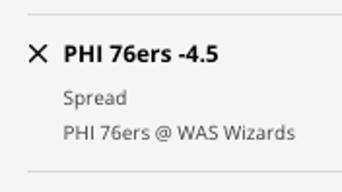 The Philadelphia 76ers' odds at the Washington Wizards from DraftKings Sportsbook as of Tuesday, December 27th at 11:05 a.m. ET.