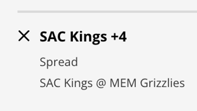 The Sacramento Kings' odds at the Memphis Grizzlies from DraftKings Sportsbook as of Sunday, Jan. 1 at 2:30 p.m. ET.