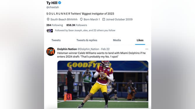 Screenshot showing Tyreek Hill