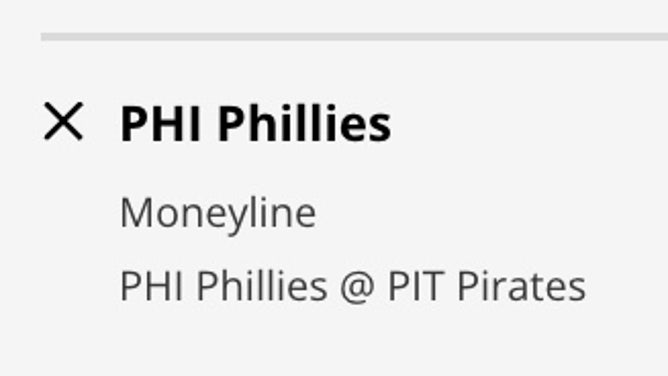 Philadelphia's ML odds vs. Pittsburgh Friday from DraftKings.