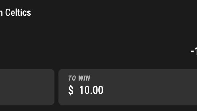 Bet slip for the Knicks-Celtics from PointsBet in NBA Monday, November 13th.