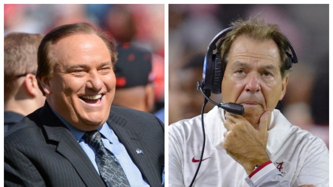 Tim Brando rips Alabama football coach Nick Saban's handling of Jermaine Burton. (Credit: Getty Images)