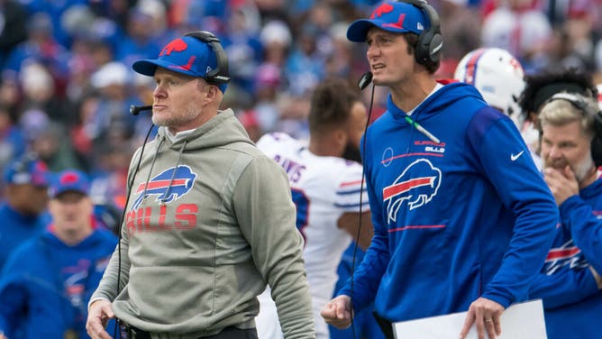 Buffalo Bills head coach Sean McDermott with former OC Ken Dorsey vs. the Miami Dolphins.