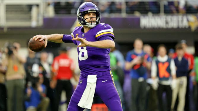 Vikings QB Kirk Cousins passes the ball vs. the New York Giants of the 2023 NFC wild card game at U.S. Bank Stadium.